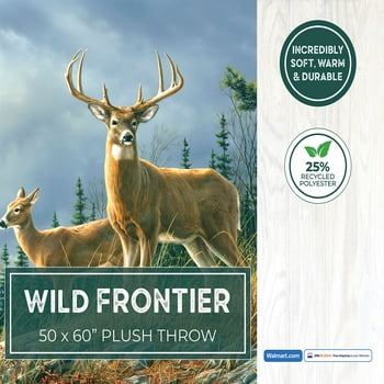 Wild Frontier 50X60 inch Wilderness Plush Deer Throw