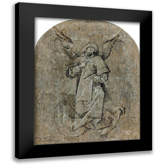 von Landshut, Mair 12x14 Black Modern Framed Museum Art Print Titled - Study of an Angel