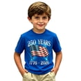 thumbnail image 5 of 250th Anniversary USA Shirt - 1776-2026 Celebration Patriotic Flag 4th Of July Fashion Novelty Graphic Tee (Big Boy 12-13 Years Blue), 5 of 9
