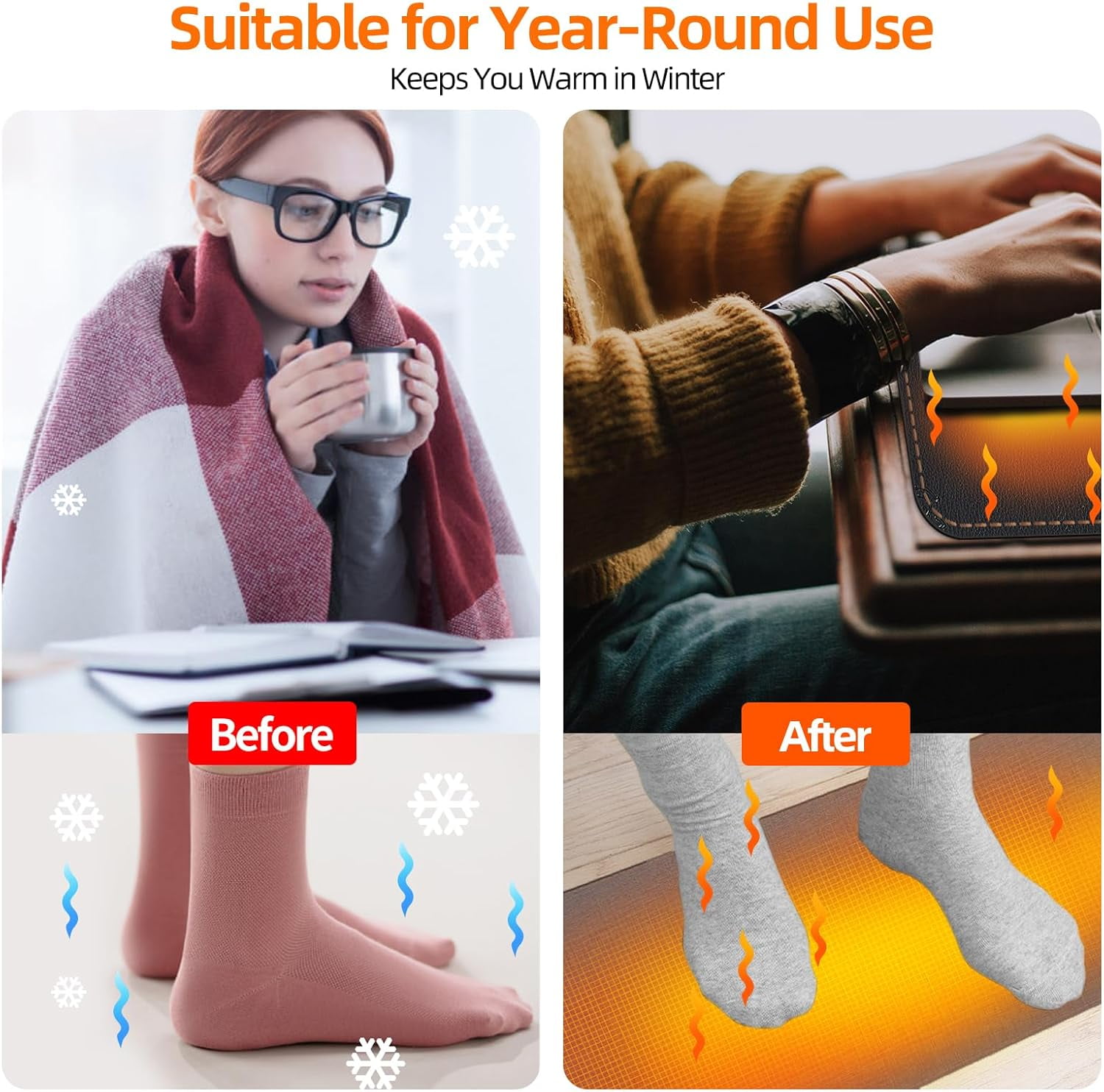 Heated Desk Pad Mouse Pad - Heated Desk Mat - Warm Desk Pad - 3 Levels Heating & 4 Hours Auto Shut-Off, PU Leather Mouse Pad - 31.5 x 13 inch (Medium Grey)