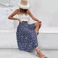 thumbnail image 4 of Xmarks Womens 2024 Spring Summer Vintage High Waisted Flowy Slit Midi Maxi Skirts Casual Lightweight Comfy Boho Floral Beach Skirt, 4 of 9