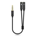 thumbnail image 1 of Útil divisor de audio estéreo de 3,5 mm macho a auriculares + adaptador de micrófono, 1 of 2
