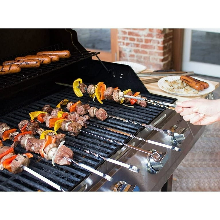 Gealach Grill Kabob Skewers, Stainless Steel, Reusable for Meat
