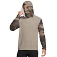 thumbnail image 3 of Havenx Camouflage Upf 50+ Fishing Shirts for Men Long Sleeve Hooded Rapid Dry Shirt with Mask Uv Protection Hoodie Shirt Casual Summer Lightweight Athletic Workout Clothing,Brown 2XL, 3 of 6