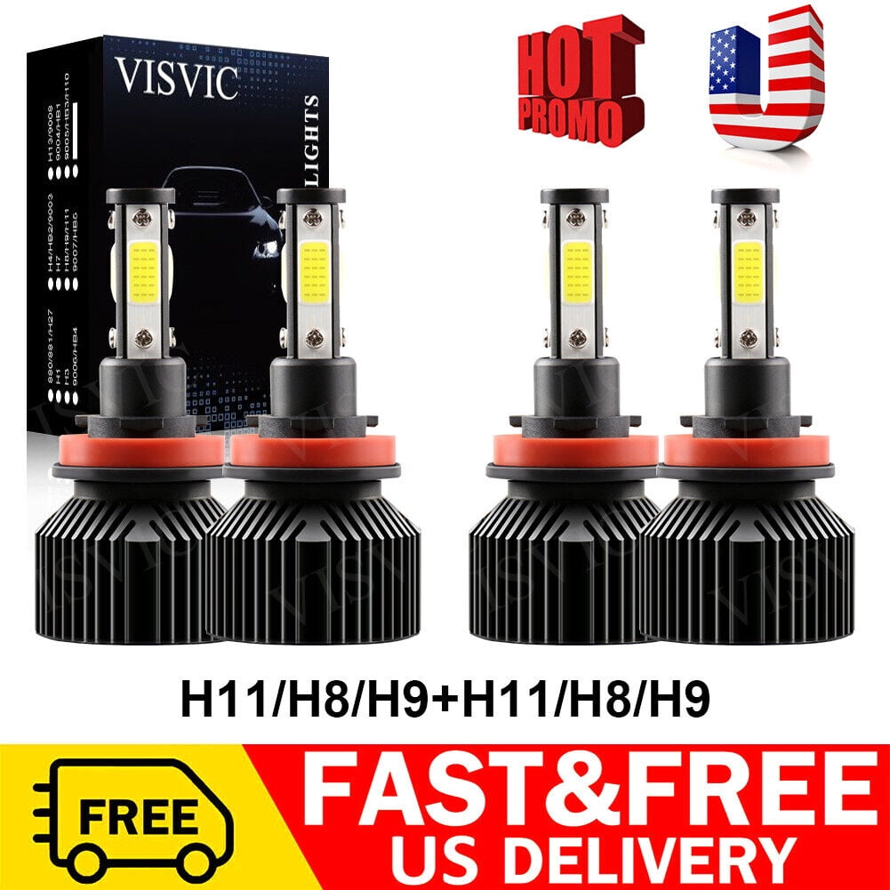 4Side LED Headlight Bulb Hi+L Beam 6000K For Freightliner Cascadia