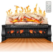 WAA Electric 750W/1500W 5 Flame Brightness, Remote and Auto Shut Off Fireplace Inserts with Log Heater