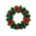 thumbnail image 2 of Artificial Winter Christmas Wreath, Lifelike Greenery Hanging Decor with Festive Accents, for Front Doors, Fireplaces, and Stair Railings, Durable Reusable Decoration for Holiday Parties, A, 1pcs, 2 of 6