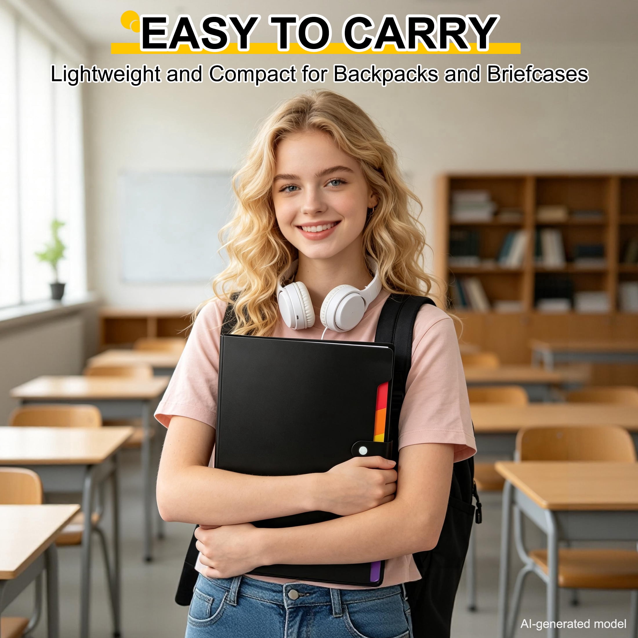 GARITIN Expanding File Folder 2 Pack, 7 Pocket Letter A4 Document Organizer with Snap Closure & Index Label Stickers