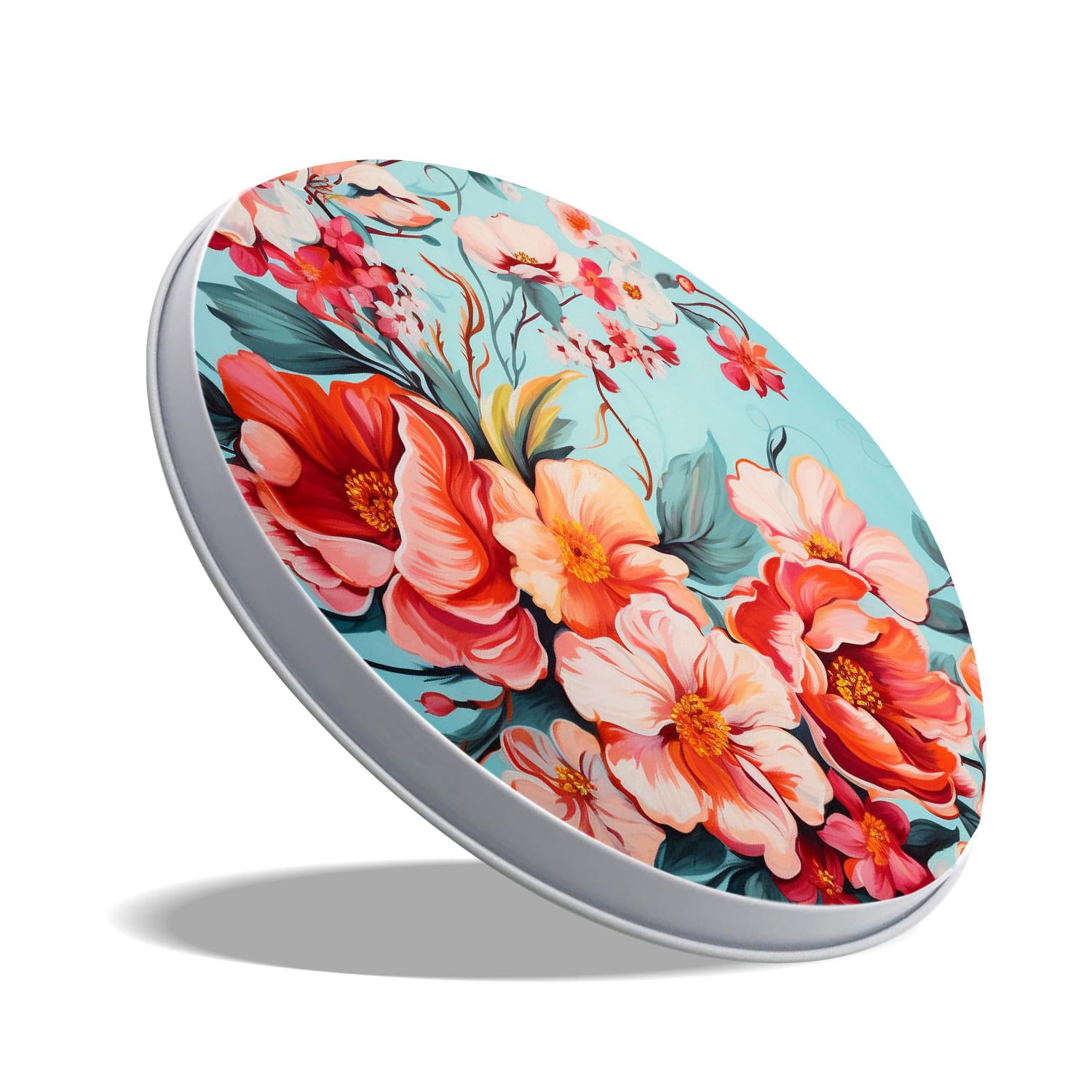 Metal Stove Burner Covers 4 Pcs Metal Round Stove Burner Covers 8Inch And 10Inch ,Beautiful Roses Floral pattern, for Home Decor Cooktop Decorative