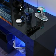 ChVans LED TV Stand for 80/90/100 inch TV, High Glossy Modern Entertainment Center with Drawer and LED Lights