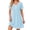 Light Blue, variant on Cotton Nightgowns for Women Henley Button Down Neck Sleepshirts Short Sleeve Night Gowns Floral Sleepwear with Pockets S-XXXL