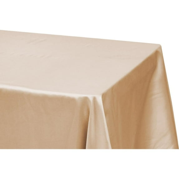 1 Pc, Taffeta Tablecloth 90"X156" Rectangular - Champagne(Machine Washable) For Weddings, Birthday Celebrations, Quinceaneras Or Special Occasion Decor
