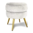 thumbnail image 4 of Top Sun USA Round Shape Velvet Metal Leg Foot Stool Ottoman Green, 4 of 5
