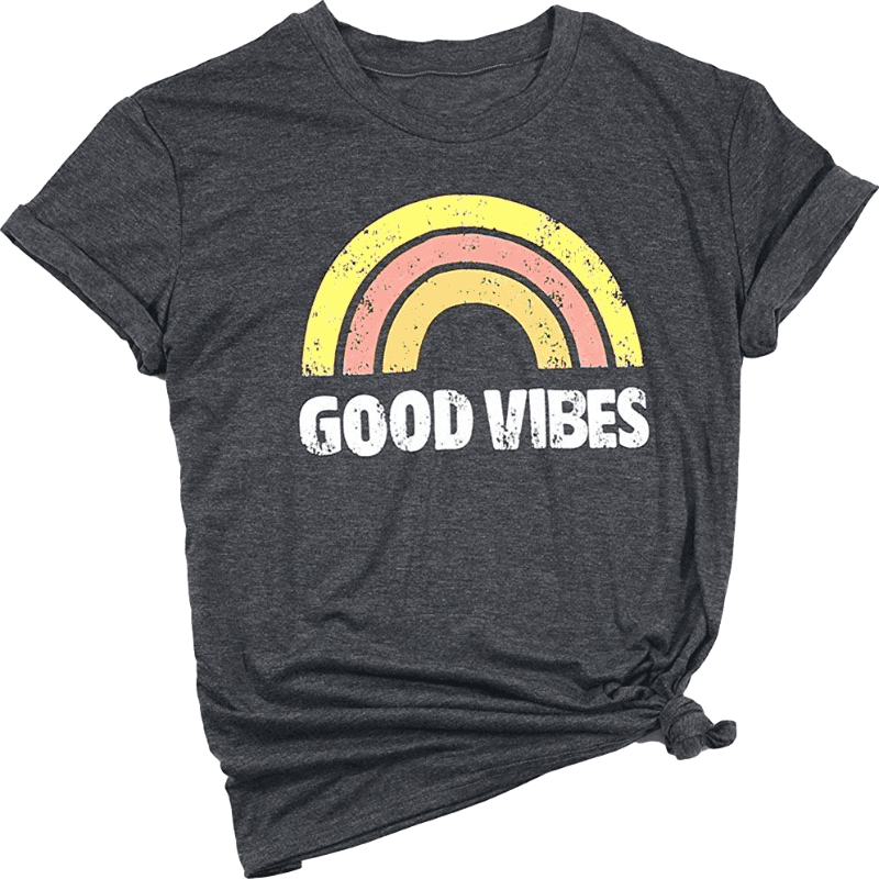 utilfredsstillende salut vitalitet Good Vibes Tee Shirt Women Teen Girls Cute Tee Shirt Top - Walmart.com