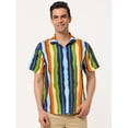 thumbnail image 3 of Camisa hawaiana manga corta botones Verde azul T M, 3 of 6