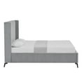 thumbnail image 3 of Montrell Upholstered Velvet Full Size Wingback Platform Bed, Light Grey, 3 of 7