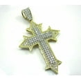 thumbnail image 5 of Forever Jewels 2Ct Round Cut Moissanite Women Fancy Cross Pendant 14K Yellow Gold Plated, 5 of 5