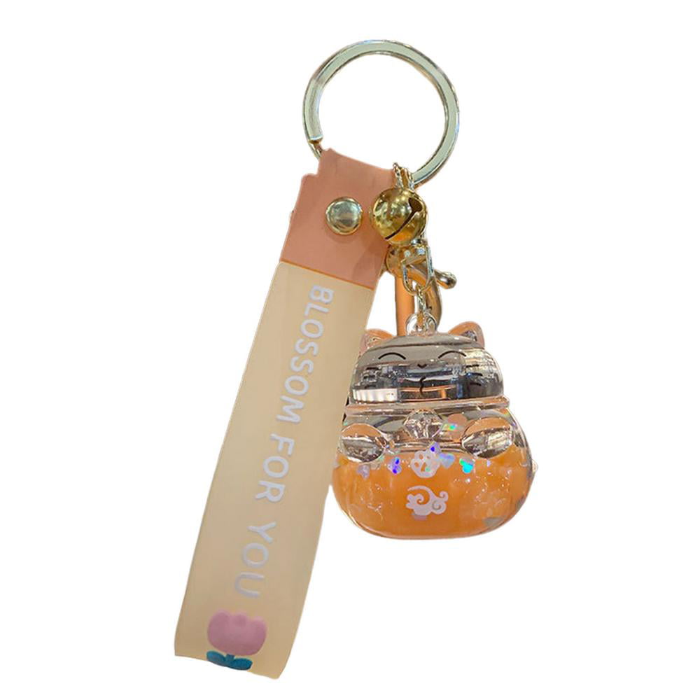 Cute Dolls Toy Lucky Fortune Chain Cat Bell  Keychain Ring Bag Car Key Pendant 