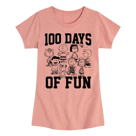 Peanuts - 100 Days Of Fun - Toddler & Youth Girls Short Sleeve Graphic T-Shirt