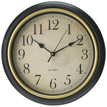 REGALWOVEN Wall Clocks, Battery Operated Silent Non-Ticking Wall Clock Rustic Style Decorative for Kitchen Living Room Home Office Black-1 12 Inch