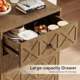 thumbnail image 4 of Tribesigns 13 Gallons Tilt Out Trash Can, Hidden Garbage Can Cabinet with Drawer for Kitchen Living Room, Rustic Brown, 4 of 7