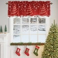 thumbnail image 5 of Red Christmas Valances for Windows, Shiny Star Xmas Tree Balls Snowflake Winter Rod Pocket Valance Short Window Treatments Curtains for Kitchen Bathroom Bedroom Decor, 42 x 12 In, 5 of 9