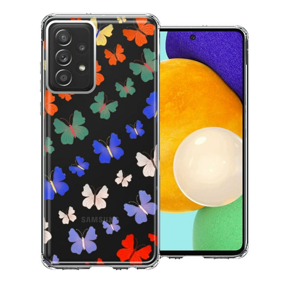 MUNDAZE For Samsung Galaxy A52 Colorful Butterflies Design Double Layer Phone Case Cover
