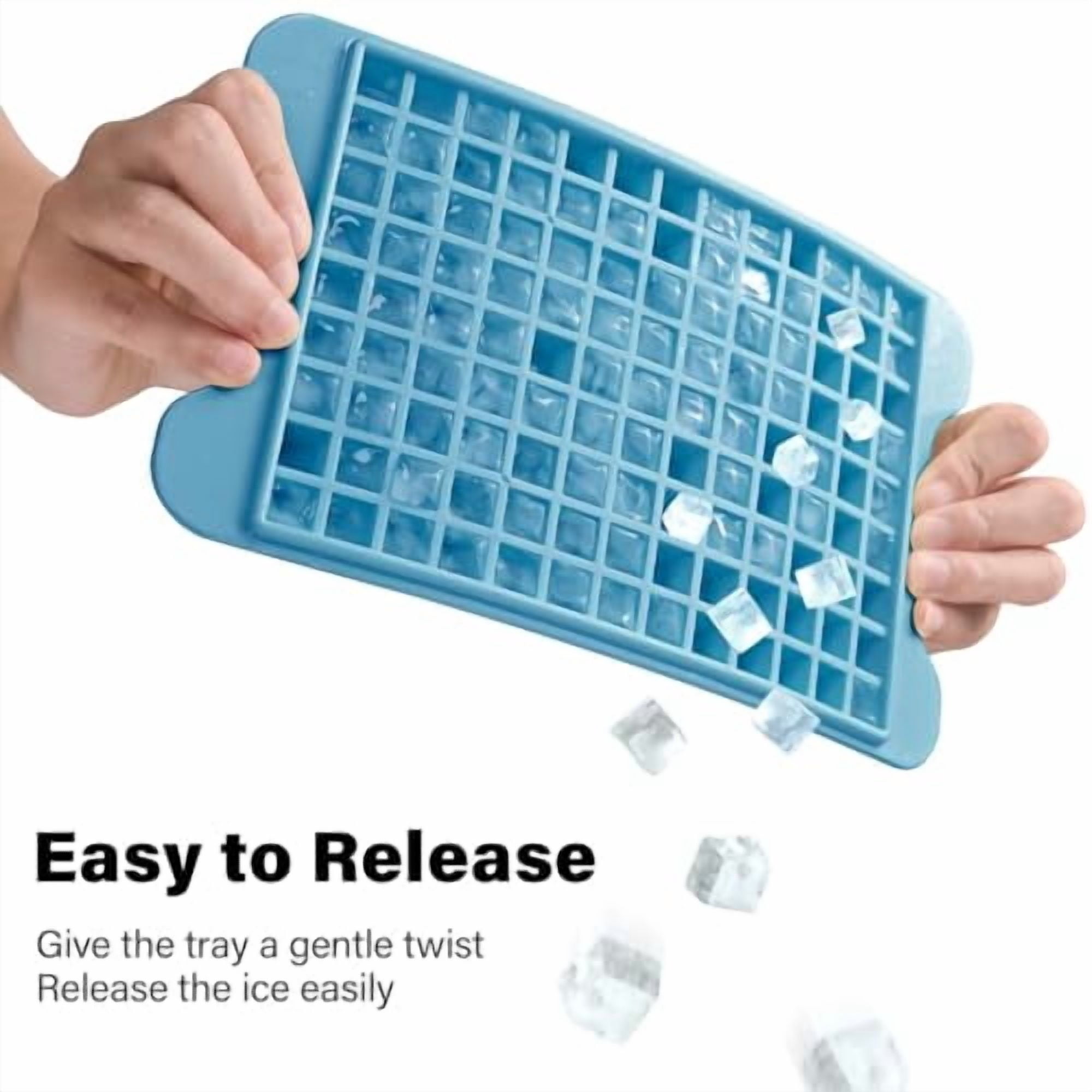 Mini Small Ice Cube Tray for Freezer with Storage Bin - 117×4 PCS Easy Release Nugget Ice Maker - Crushed Ice Container for Countertop, BPA-Free