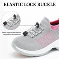 thumbnail image 6 of Tennis Shoes Womens Fashion Knitted Platform Sneakers Arch Support Orthopedic Walking Shoes Slip on Antislip Workout Athletic Shoes Pink Size 10, 6 of 8