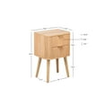 thumbnail image 6 of 2-Drawer Natural Solid Wood Nightstand Classic Style Bedroom, 6 of 8