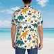 thumbnail image 4 of Fotbe Dinosaurs and Tropical Leaves Camisa Hawaiana para Hombre Unisex – Camisa Casual de Verano con Botones de Manga Corta de Algodón y Lino,3X-Large, 4 of 7