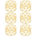 thumbnail image 1 of Servilletero de metal dorado, paquete de 6 anillos navideños para servilletas, hebillas para servilletas, elegantes y modernos, 1 of 8