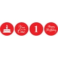 thumbnail image 2 of Darling Souvenir Fun to Be One Birthday Theme Stickers Labels 190 Pcs Party Favor-Red, 2 of 2