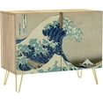 thumbnail image 3 of PixonSign Sideboard Buffet Cabinet, Kitchen Storage Cabinet with 2 Doors, Japanese Great Wave Off Kanagawa Vintage, Cupboard Console Table for Dining Room - 35" L x 18" W x 29" H, 3 of 5