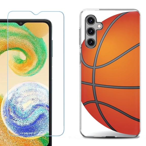 For Samsung Galaxy S25 / S25 Plus 5G Phone Case Cover, Shockproof Case with Tempered Glass Screen Protector, by OneToughShield - Basketball