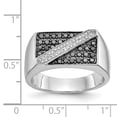 thumbnail image 5 of Finest Gold 14K White Gold Black & White Diamond Mens Ring - Size 10, 5 of 5