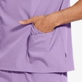 thumbnail image 4 of Men's Jogger Pants Sets 2 Piece Professional Stretch Scrubs Short Sleeve Multi Pockets Crewneck Top and Pant Suit (2XL, Purple), 4 of 6