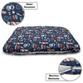 thumbnail image 3 of Anchor Pet Bed, Nautical Arrangement with Ship Captain Boats Helm and Compass, Chew Resistant Pad for Dogs and Cats Cushion with Removable Cover, 24" x 39", Vermilion Pale Blue, by Ambesonne, 3 of 4
