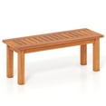 thumbnail image 2 of Costway 1 PCS 2-Person Outdoor Backless Bench with Slatted Seat Rustic Wooden Entryway Bench, 2 of 8