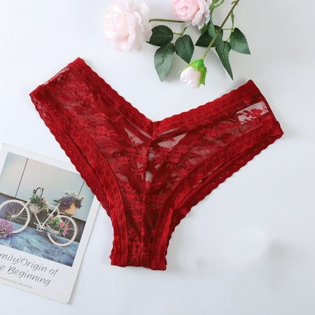 Ndbuld Underwear for Women Lingerie G-string Lace Briefs Underwear Panties T String Thongs Knick Christmas Deals