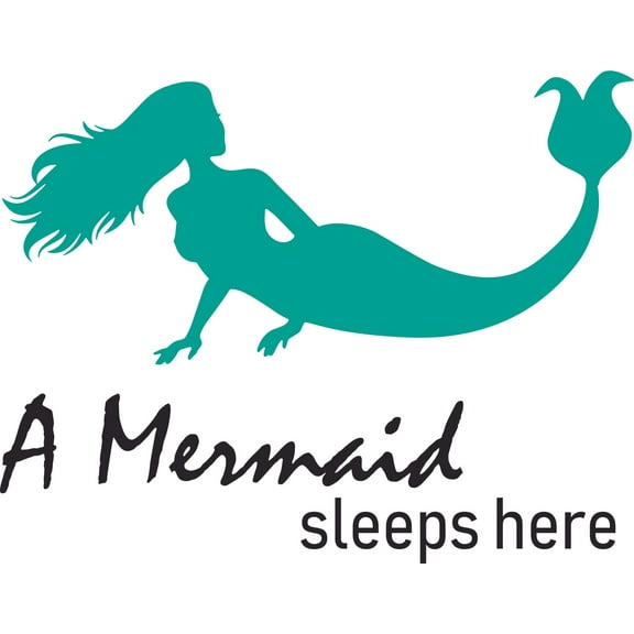 A Mermaid Sleeps Here Room Quote Customized Wall Decal - Custom Vinyl Wall Art - Personalized Name - Baby Girls Boys Kids Bedroom Wall Decal Room Decor Wall Stickers Decoration Size (30x30 inch)