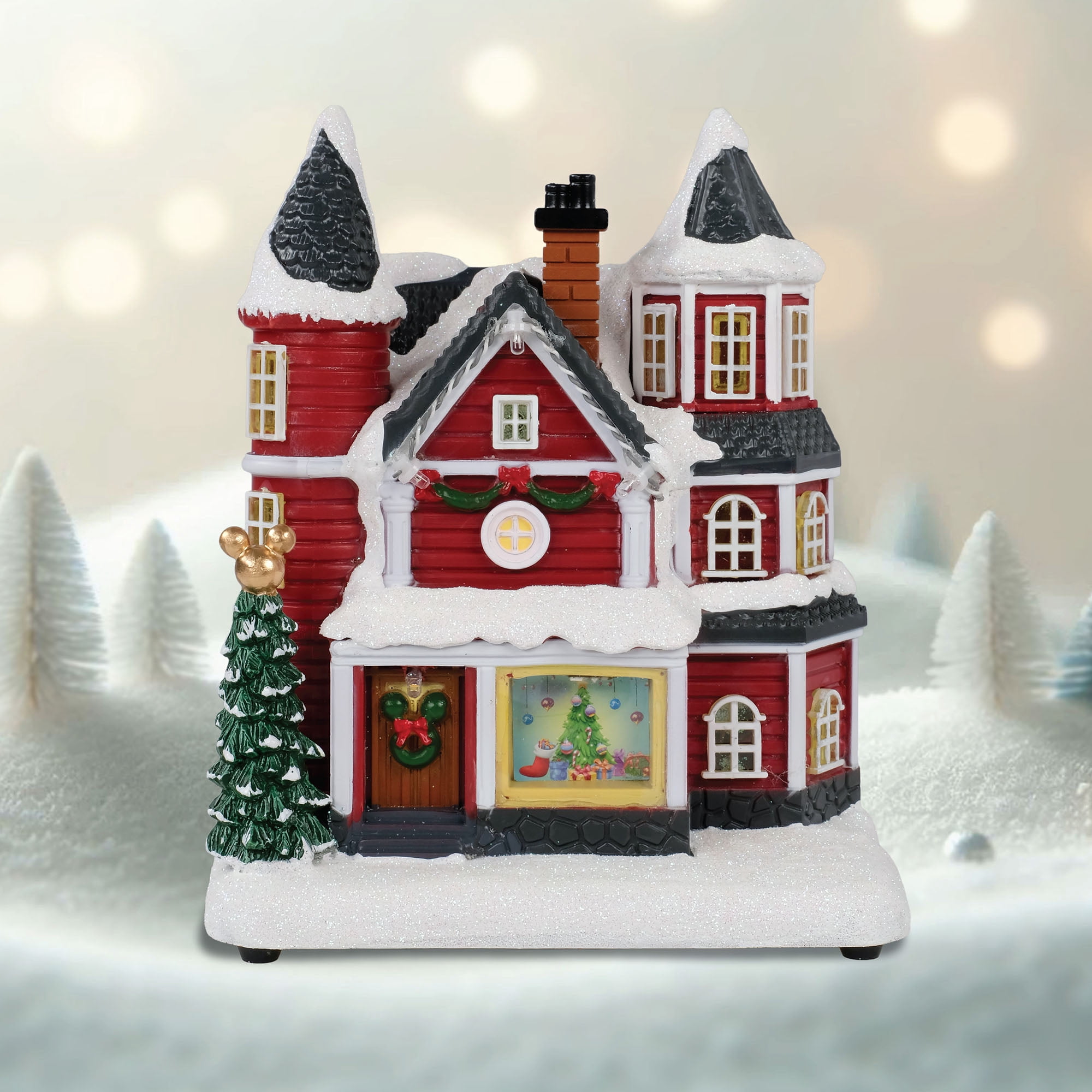 Disney Light‑Up & Sound Victorian Christmas Village House Tabletop Holiday Building