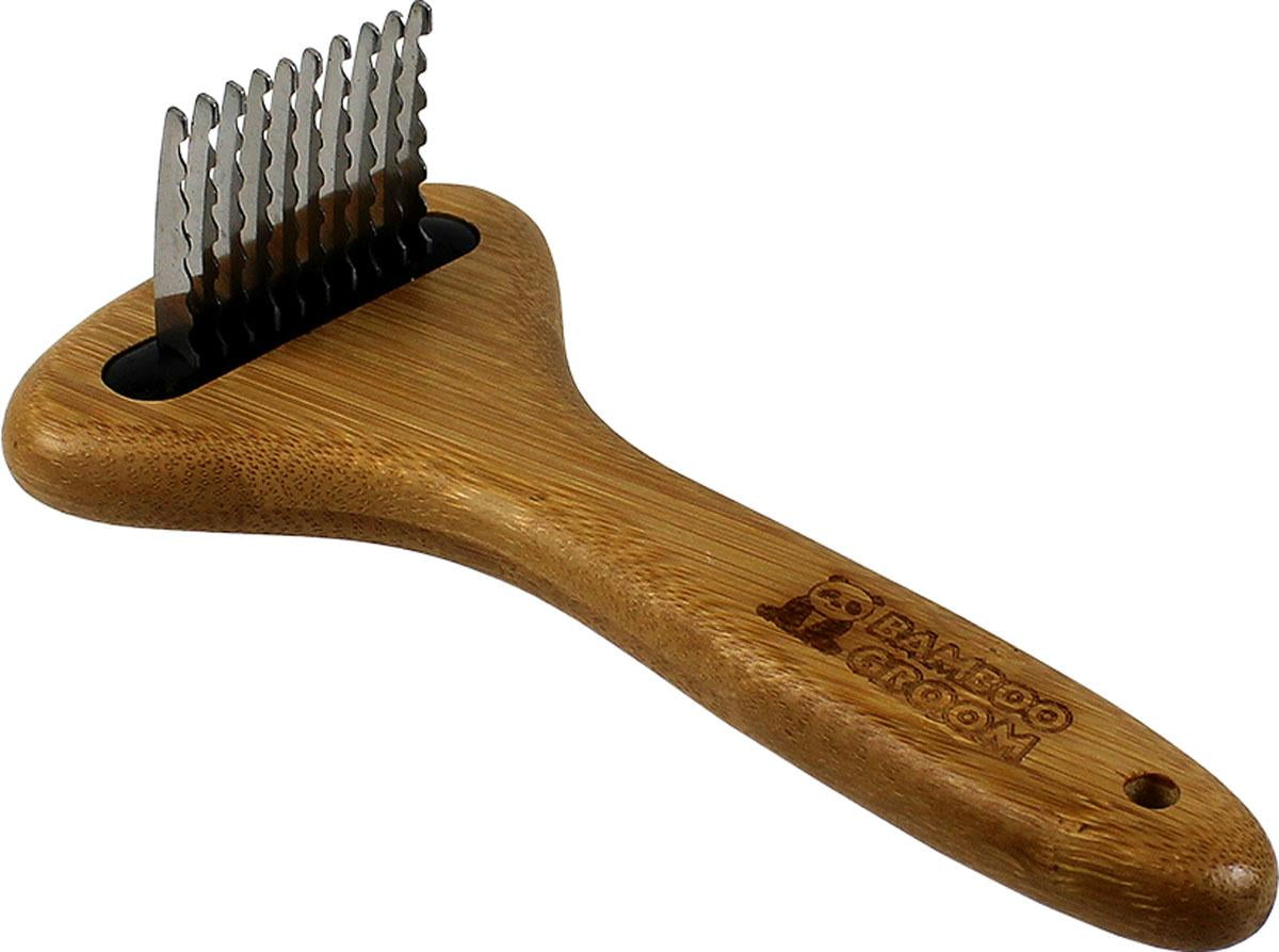 Bamboo Groom Dematting Rake with Stainless Steel Serrated Blades for ...