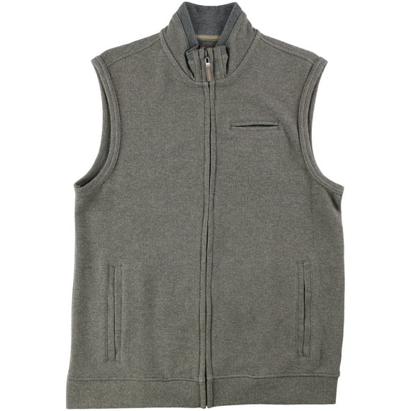 Tasso Elba Mens Full-Zip Pocket Sweater Vest, Grey, Small