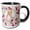 Black/White, variant on 3drose, Blonde Haired White Bride with Plum Botanicals and Wedding Dress, 15oz Two-tone Black Mug