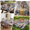 Coastal Ocean Sailboat Anchor Stripe Table Cloth 60x60in, Waterproof ...