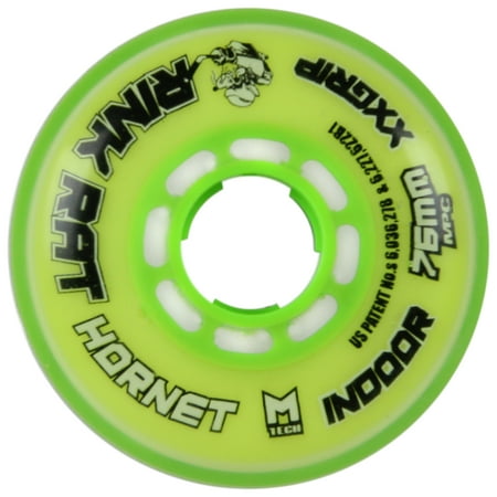Rink Rat Single Wheel Hornet Yellow/Green 76mm 78a Inline Indoor (Best Inline Hockey Wheels Indoor)