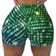 thumbnail image 2 of Fotbe Green Disco Lights Shorts Sin Costuras – Shorts Deportivos de Cintura Alta para Mujer, Elásticos para Gimnasio, Yoga, Running o Ciclismo-Large, 2 of 8