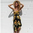 thumbnail image 1 of AMERTEER Robes à Imprimé Floral pour Femmes Été Aguichant Col en V Robe Longue Élégante Décontractée Sans Manches Dos Nu Robe de Soirée, 1 of 3