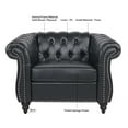 thumbnail image 5 of Chesterfield Faux Leather Sofa, 1 Seater Upholstered Tufted Single Couch with Removable Cushions Rubber Wood Legs for Living Room Bedroom Apartment, 5 of 14